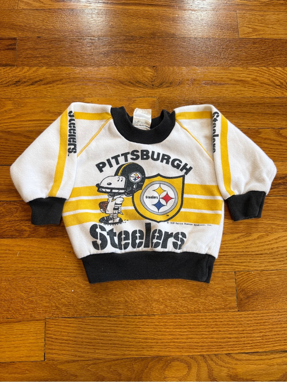 Snoopy Steelers Sweatshirt Baby 12 M Toddler NFL Football Vintage 70s 80s